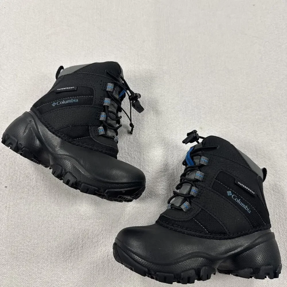 Columbia Boys Waterproof Black Snow Boots Lace Up US 11,UK 10,EU 28,BC1322-010